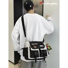 Bolsa mensageiro adolescente menino escola secundária estudante passeio tutorial bolsa tutorial bolsa escolar escola pri