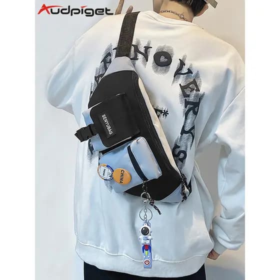 Bolsa mensageiro para estudantes do ensino médio, bolsa de peito para viagem, bolsa de cintura bonita para crianças, bol