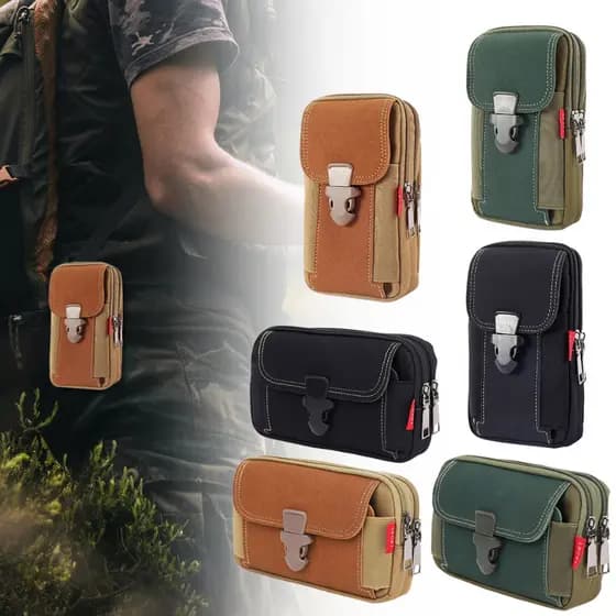 2024 Nova Bolsa Para Cinto Homem Telefone Celular Masculino Cintura Pequena Mochila Com Tático