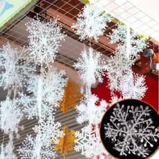 30pçs Enfeites De Natal De Árvore De Natal Flocos De Neve Branco