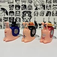 Anime One Piece Den Mushi Figura Pingente Chaveiro Boneca Ornamentos Dpressão Botão Gravável Brinquedo De Alto-Falante.