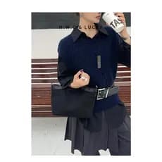 Bolsa feminina mensageiro novo estilo Commuter bolsa de ombro leve textura de náilon bolsa