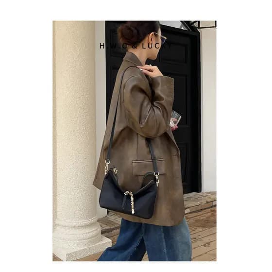 Bolsa feminina bolsa mensageiro bolsa feminina novo estilo bolsa de náilon bolsa de pano textura bolinho bolsa de ombro