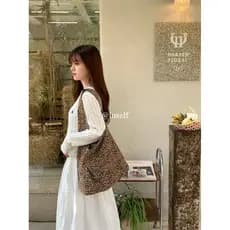 Grande capacidade leopardo impressão bolsa de ombro feminino combinando único produto Retro europeu americano sacola atm