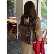 Luself japonês Retro estilo Preppy mochila de grande capacidade texturizado saco de escola High-End All-Match Messen