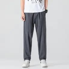 Tang terno calças masculinas estilo reto calças casuais novo estilo chinês calças masculinas verão algodão linho calças