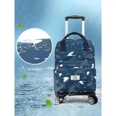 À prova dwaterproof água impresso Ultra-leve carrinho saco Universal roda saco de bagagem destacável dobrável saco de vi