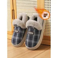 Sapatos de algodão de salto masculino outono inverno novo estilo casa interior chinelos de algodão feminino quente de so