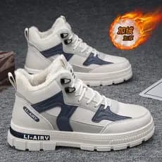 Sapatos masculinos de alta qualidade outono inverno Martin botas de lã quente sapatos de algodão masculino esportes casu