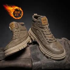 Botas Martin masculinas de cano alto com ferramentas britânicas Botas de neve impermeáveis e resistentes ao desgaste Bot