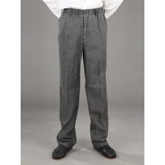 Calças masculinas tang terno calças de linho estilo chinês tang terno calças cintura elástica calças masculinas tang ter