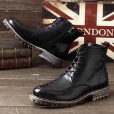 W Sapatos Masculinos de Inverno Couro Genuíno Sapatos de Algodão Quente Botas Martin Masculinas Botas Masculinas Moda Bo