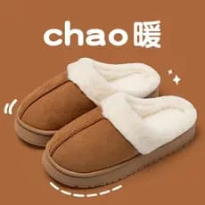 Moda chinelos de algodão feminino casal outono inverno interior casa antiderrapante sola grossa pelúcia quente casal chi