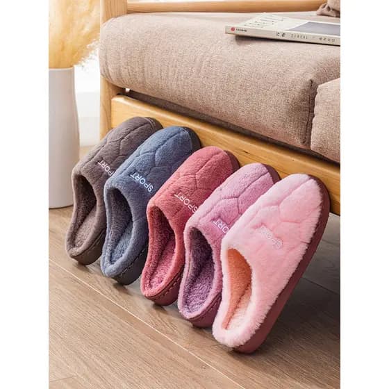 Chinelos de algodão feminino outono inverno casa interior mudo antiderrapante casa quente casal masculino fundo grosso n