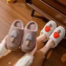 Chinelos de algodão de sola grossa feminino inverno interior casa antiderrapante quente estudante dos desenhos animados