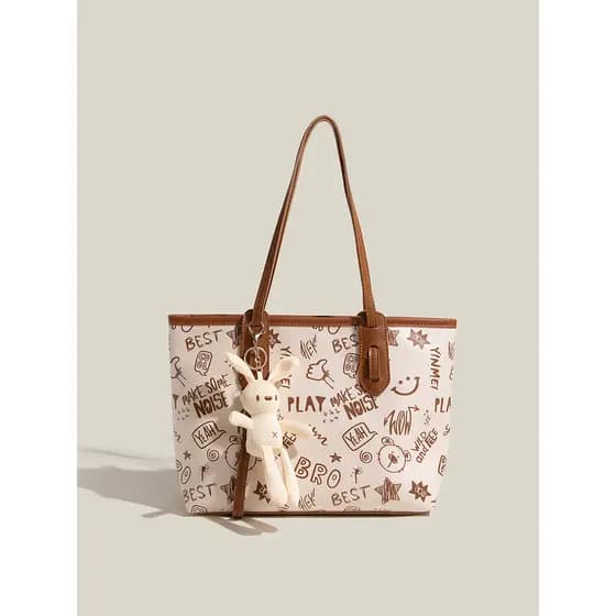 Sacola impressa bolsa de ombro de grande capacidade Premium grande saco feminino 2026 novo estilo nicho classe portátil