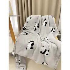 O Momento Panda Puff|Cobertor de flanela alargado Cobertor para dormitório estudantil Cobertor xale para cochilo de escr