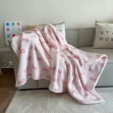 O Momento|KT Rosa Arco Polka Dot Engrossado Ar Condicionado Sala Mantendo Sofá Quente Cobertor de Pelúcia para Escritóri