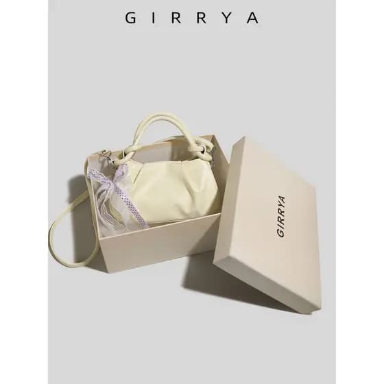 GIRRYA nicho nuvem saco feminino Bowknot portátil saco do mensageiro 2026 novo estilo High-End Casual pequeno saco
