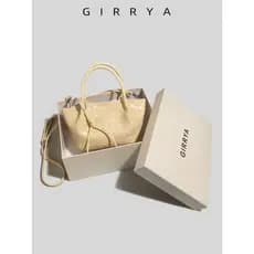 GIRRYA verão Casual requintado tecido balde saco feminino 2026 novo estilo High-End textura Commuter ombro saco do mensa