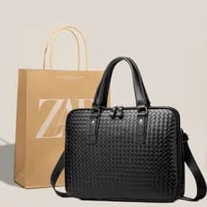 2026 novo estilo de couro genuíno bolsa de computador masculina Horizontal maleta de negócios tecido grande capacidade o