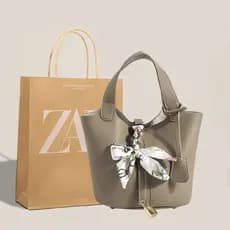 Cesta de vegetais bolsa feminina 2025 outono inverno novo estilo saco balde portátil grande capacidade saco do mensageir