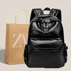 Couro das mulheres dos homens mochilas estudantes universitários mochilas grande capacidade estilo Preppy mochilas lazer