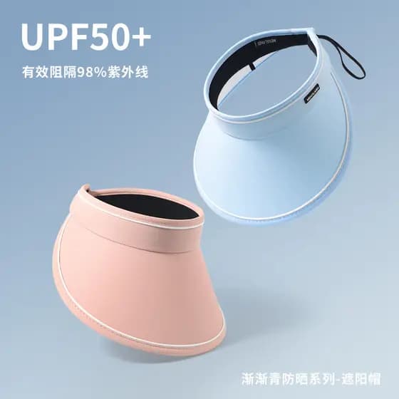 Chapéu de sol feminino Anti-ultravioleta vazio topo chapéu de sol capa rosto grande borda chapéu moda moda chapéu de sol