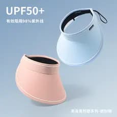 Chapéu de sol feminino Anti-ultravioleta vazio topo chapéu de sol capa rosto grande borda chapéu moda moda chapéu de sol