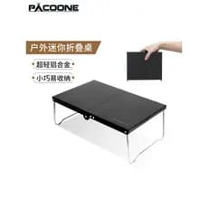 PACOONE ao ar livre Mini mesa dobrável Ultra-leve mesa de armazenamento portátil mesa de centro acampamento liga de alum
