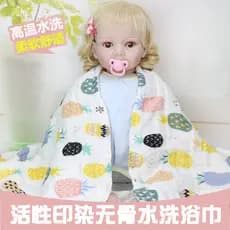 Colcha infantil de algodão penteado lavado de seis camadas, gaze de alta densidade, cobertor para bebê, toalha de banho,