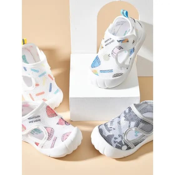 Bebê anti-colisão sapatos funcionais verão crianças dos desenhos animados anti-deslizamento sapatos estáveis anti-chute