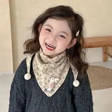 Crianças outono inverno estilo moda All-Match bonito dos desenhos animados coreano bonito triângulo cachecol bebê à prov