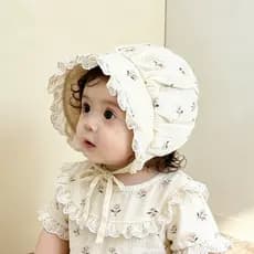 Chapéu infantil bebê menina palácio chapéu primavera renda fina Curling protetor solar princesa chapéu bonito Super boni