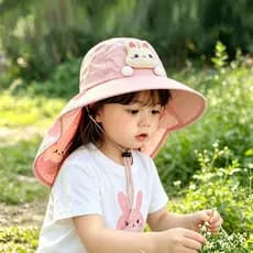 Crianças chapéu verão ajustável protetor solar chapéu meninos meninas bonito dos desenhos animados pára-sol grande borda