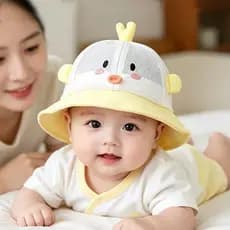 Chapéu de bebê menino bebê bonito balde chapéu dos desenhos animados urso verão protetor solar malha respirável guarda-s