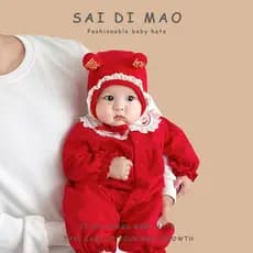 Chapéu de bebê outono inverno quente proteção de ouvido chapéu bebê recém-nascido à prova de vento chapéu mês inteiro ch