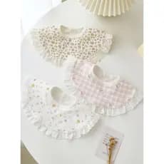 Ins novo estilo japonês babador de bebê algodão puro primavera outono renda babador Saliva toalha bebê colar falso algod