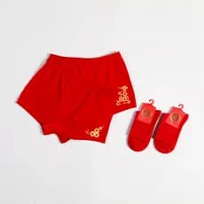 Crianças roupa interior vermelha masculina Benming ano desossado médio grande crianças roupa interior vermelha meninas a