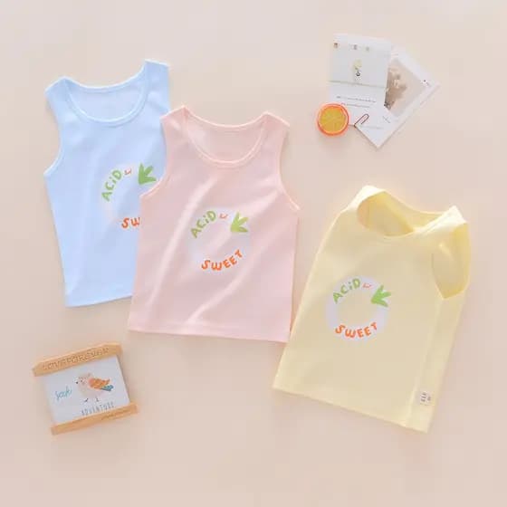 Infantil Maggie Crianças Desossadas Colete de Algodão Puro Meninos Meninas Primavera Verão Outono Alças de Ombro Desgast