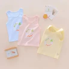 Infantil Maggie Crianças Desossadas Colete de Algodão Puro Meninos Meninas Primavera Verão Outono Alças de Ombro Desgast