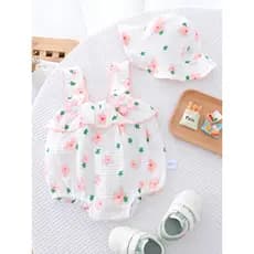 Bebê roupas de bebê roupas de verão bebê recém-nascido menina macacão princesa roupas mês inteiro cem dias macacão verão