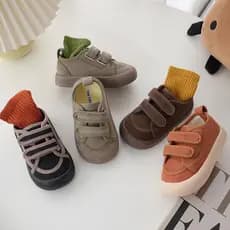 Crianças sapatos de lona meninos Retro tênis bebê jardim de infância sola macia sapatos casuais outono inverno meninas s