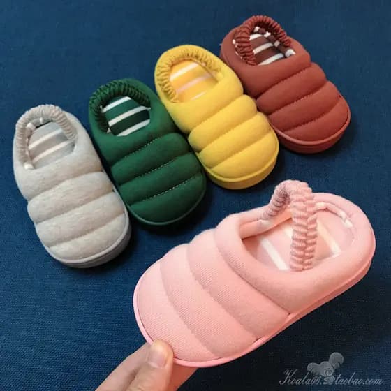 Outono inverno crianças chinelos de algodão bebê Caterpillar sola macia interior casa sapatos meninos engrossado sapatos