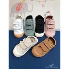 Primavera outono novo estilo crianças sapatos de lona meninos meninas Velcro respirável sapatos casuais do bebê jardim d