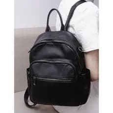 Mochila feminina 2026 novo estilo versão coreana couro puro mochila grande capacidade couro macio moda feminina mochila