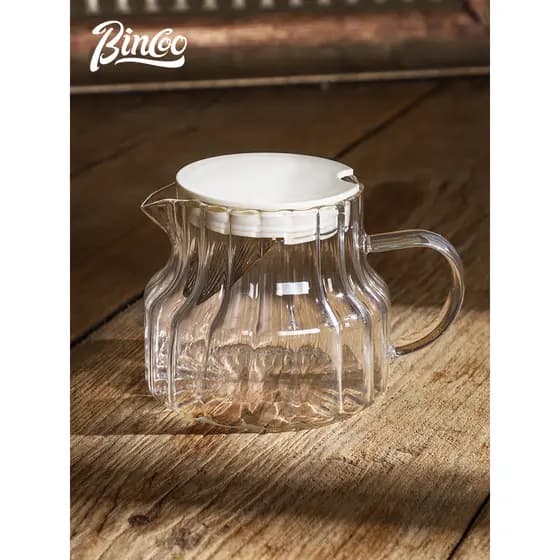 Bincoo pote de compartilhamento de café pote de vidro fermentação fria chá flor bule doméstico fermentação fria filtro d