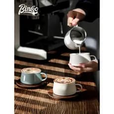Bincoo cerâmica xícara de café japonês Retro chá xícara de café pires conjunto Design de alto valor sentir copo de Latte