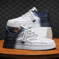 Sapatos masculinos verão 2026 novo estilo esportes Casual gradiente branco sapatos de malha respirável masculino baixo-t