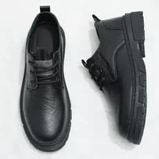 Sapatos masculinos 2026 novo estilo verão sapatos de couro masculino Casual preto estilo britânico trabalho de negócios